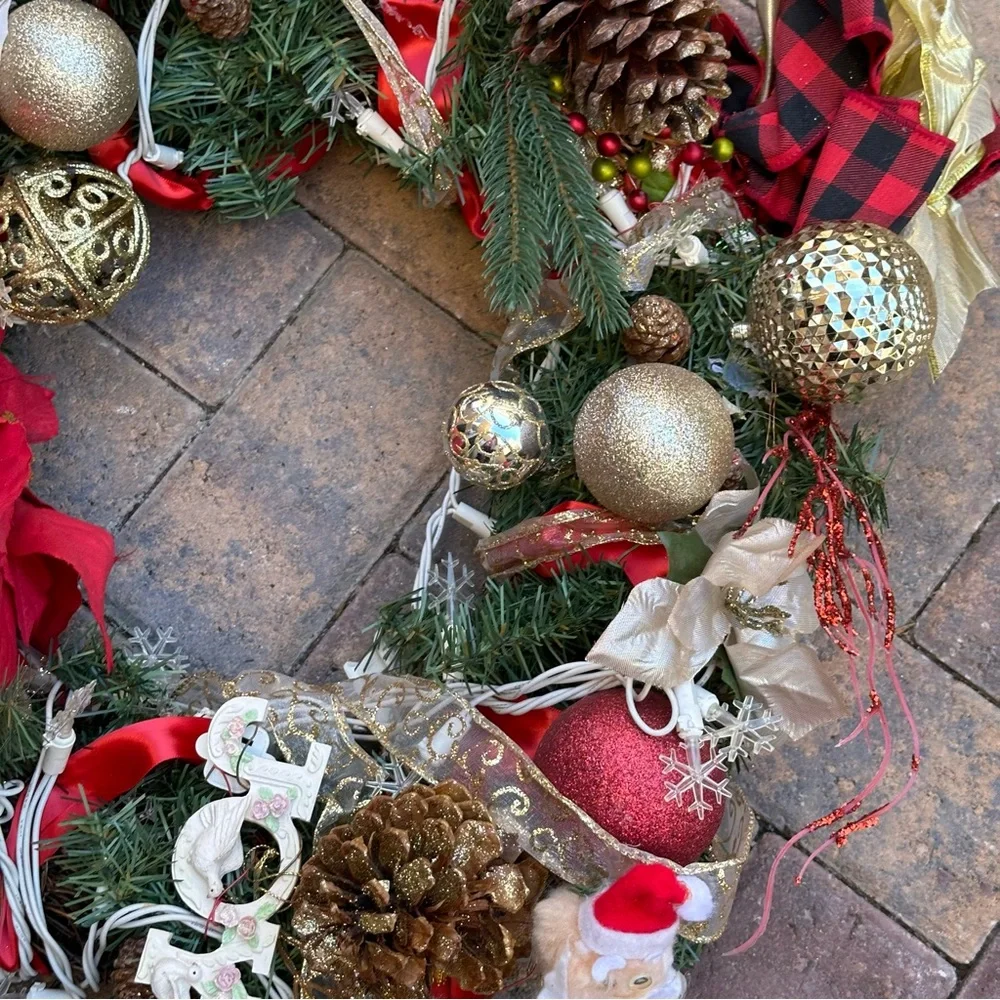 handmade christmas door wreath